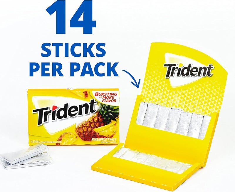 Trident علكة تريندنت بنكهة الأناناس خالية من السكر - Image 5